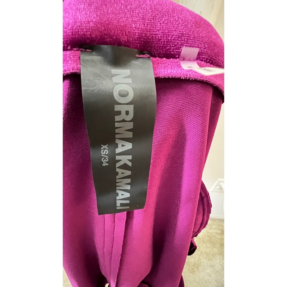 Norma Kamali Raspberry Velvet Blazer XS 34 90s Glam Power Shoulder Party - Picture 6 of 7